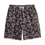 Cute Pink Heart Pattern Print Cotton Shorts