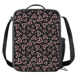Cute Pink Heart Pattern Print Crossbody Lunch Bag
