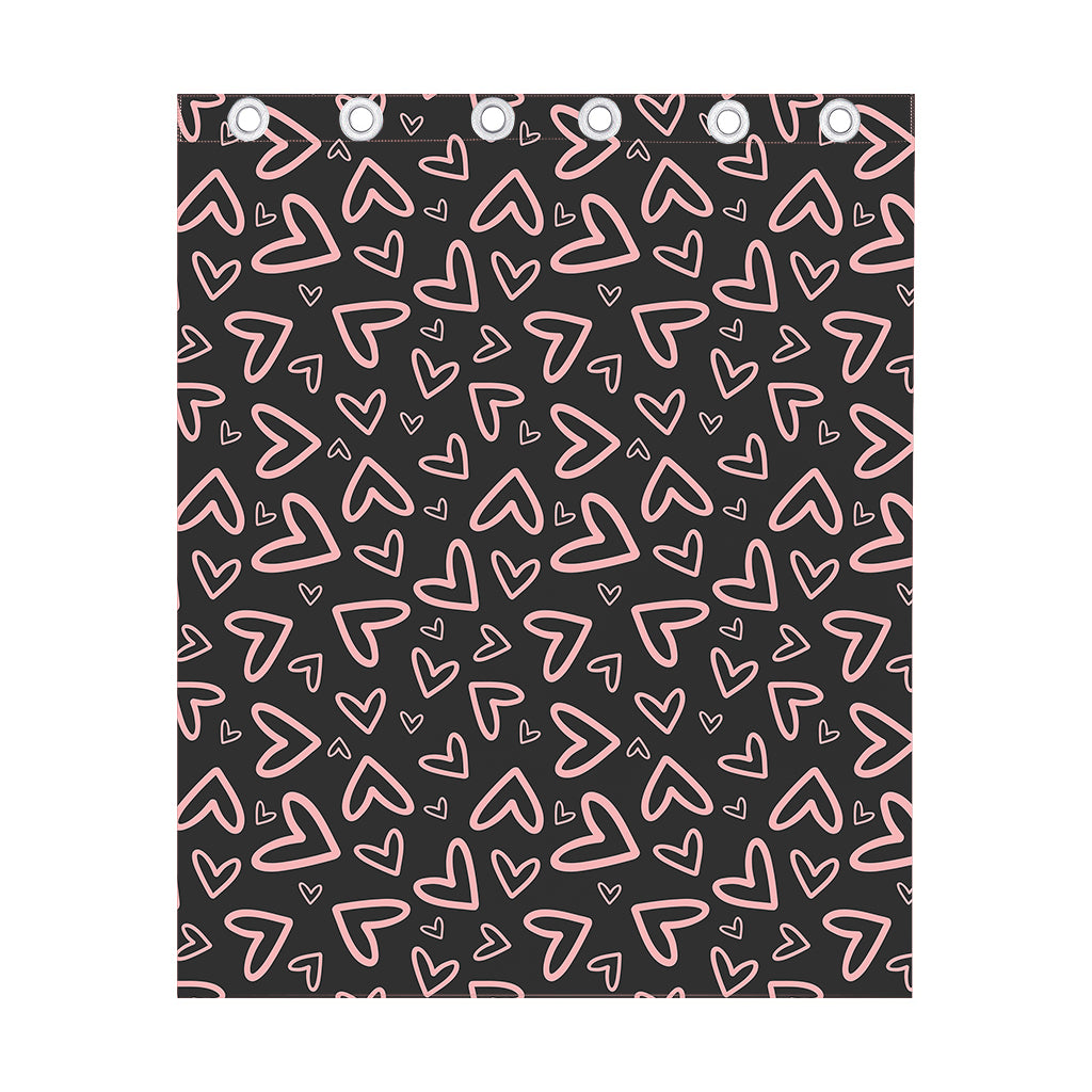 Cute Pink Heart Pattern Print Curtain
