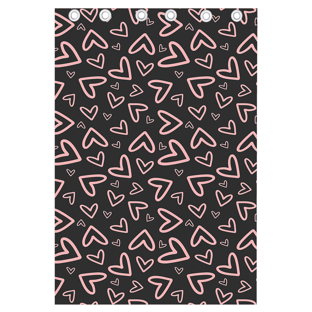 Cute Pink Heart Pattern Print Curtain