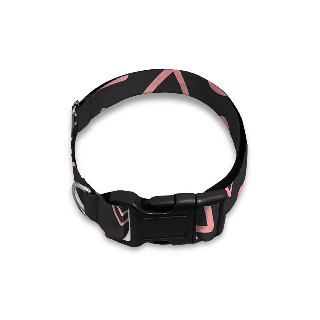 Cute Pink Heart Pattern Print Dog Collar