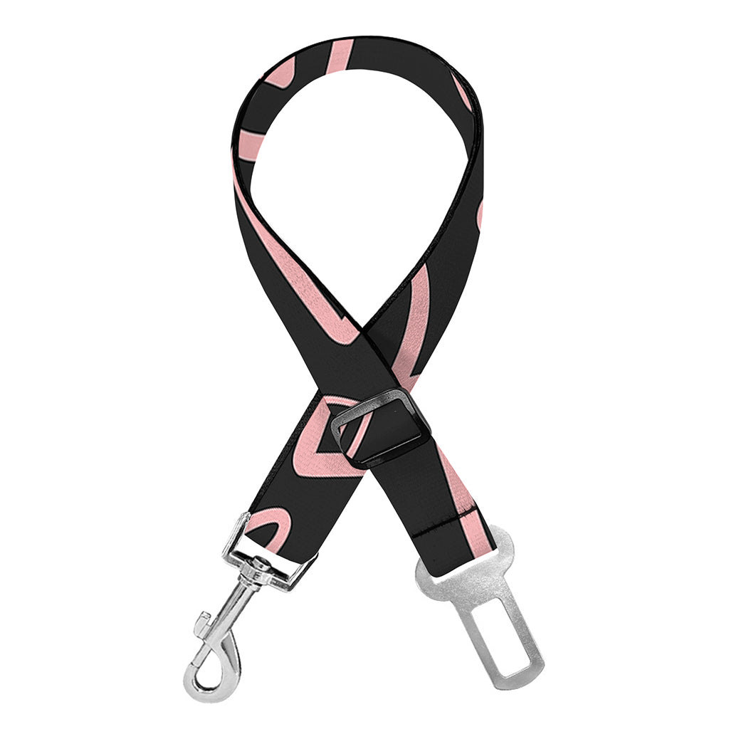 Cute Pink Heart Pattern Print Dog Seat Belt