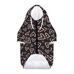 Cute Pink Heart Pattern Print Dog Zip Up Hoodie