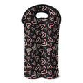 Cute Pink Heart Pattern Print Double Neoprene Wine Tote