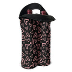 Cute Pink Heart Pattern Print Double Neoprene Wine Tote