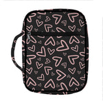 Cute Pink Heart Pattern Print Front Pocket Bible Bag