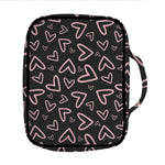 Cute Pink Heart Pattern Print Front Pocket Bible Bag