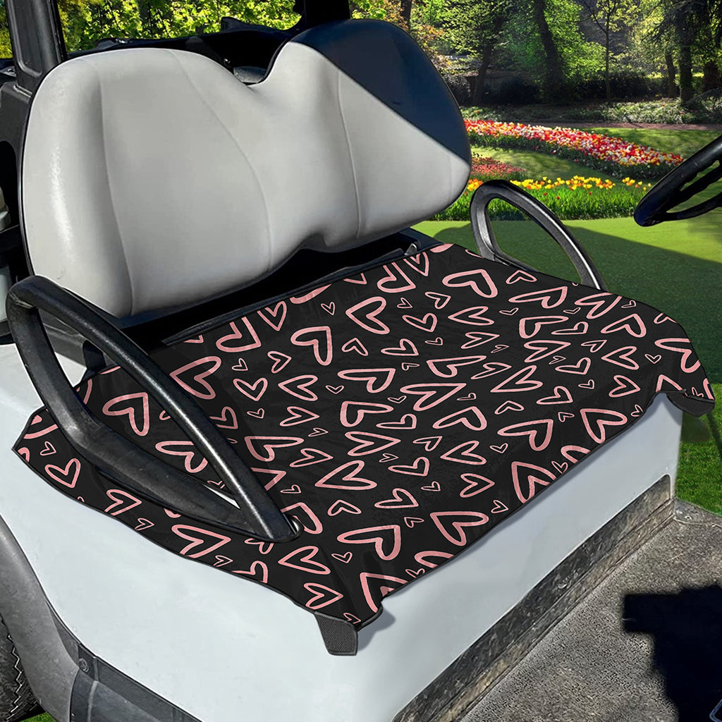 Cute Pink Heart Pattern Print Golf Cart Seat Cover