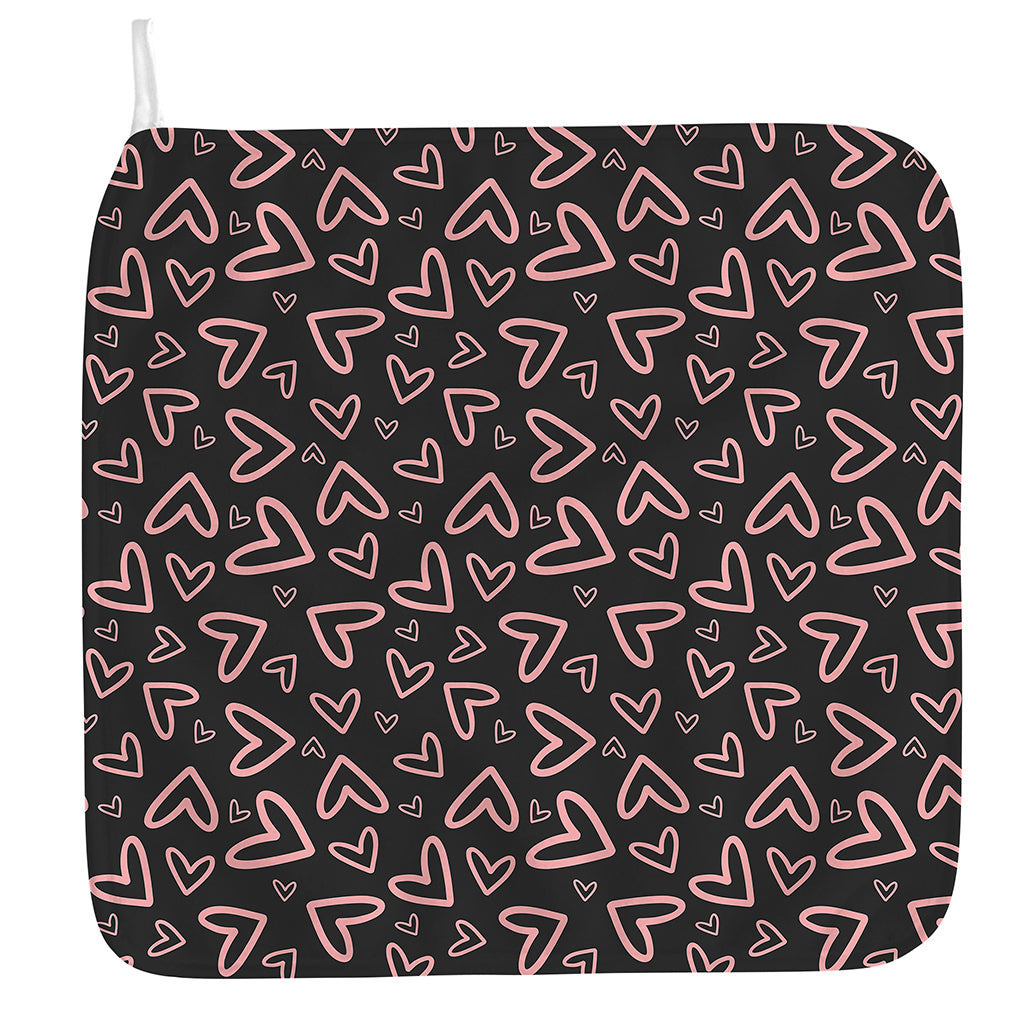 Cute Pink Heart Pattern Print Hand Towel