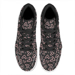 Cute Pink Heart Pattern Print High Top Leather Sneakers