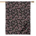 Cute Pink Heart Pattern Print House Flag