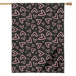 Cute Pink Heart Pattern Print House Flag