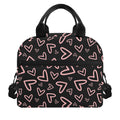 Cute Pink Heart Pattern Print Insulated Lunch Bag