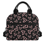 Cute Pink Heart Pattern Print Insulated Lunch Bag