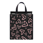 Cute Pink Heart Pattern Print Insulated Lunch Tote