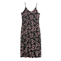 Cute Pink Heart Pattern Print Jersey Midi Cami Dress