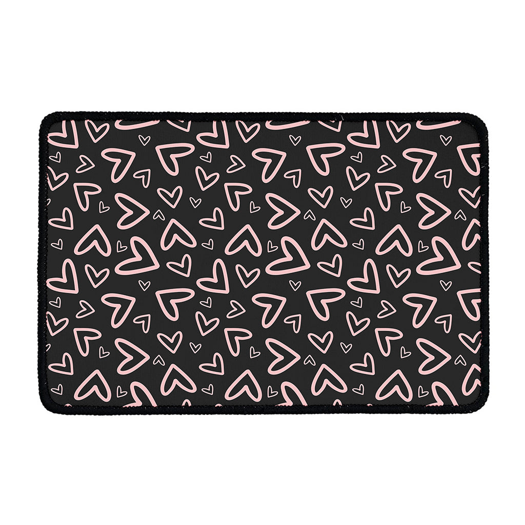 Cute Pink Heart Pattern Print Kitchen Mat