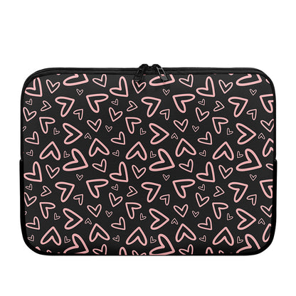 Cute Pink Heart Pattern Print Laptop Sleeve