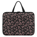 Cute Pink Heart Pattern Print Laptop Sleeve With Handle