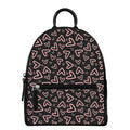 Cute Pink Heart Pattern Print Leather Backpack