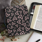 Cute Pink Heart Pattern Print Leather Bible Cover