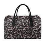 Cute Pink Heart Pattern Print Leather Duffle Bag