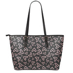 Cute Pink Heart Pattern Print Leather Tote Bag