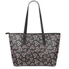 Cute Pink Heart Pattern Print Leather Tote Bag