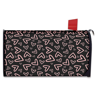 Cute Pink Heart Pattern Print Mailbox Cover