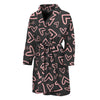 Cute Pink Heart Pattern Print Men's Bathrobe