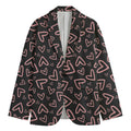 Cute Pink Heart Pattern Print Men's Blazer