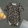 Cute Pink Heart Pattern Print Men's Bodysuit