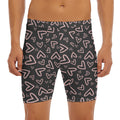 Cute Pink Heart Pattern Print Men's Long Boxer Briefs