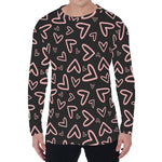 Cute Pink Heart Pattern Print Men's Long Sleeve T-Shirt