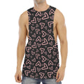 Cute Pink Heart Pattern Print Men's Muscle Tank Top