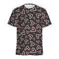 Cute Pink Heart Pattern Print Men's Athletic T-Shirt