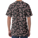 Cute Pink Heart Pattern Print Men's Velvet T-Shirt