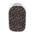 Cute Pink Heart Pattern Print Mesh Laundry Hamper