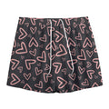 Cute Pink Heart Pattern Print Mesh Shorts