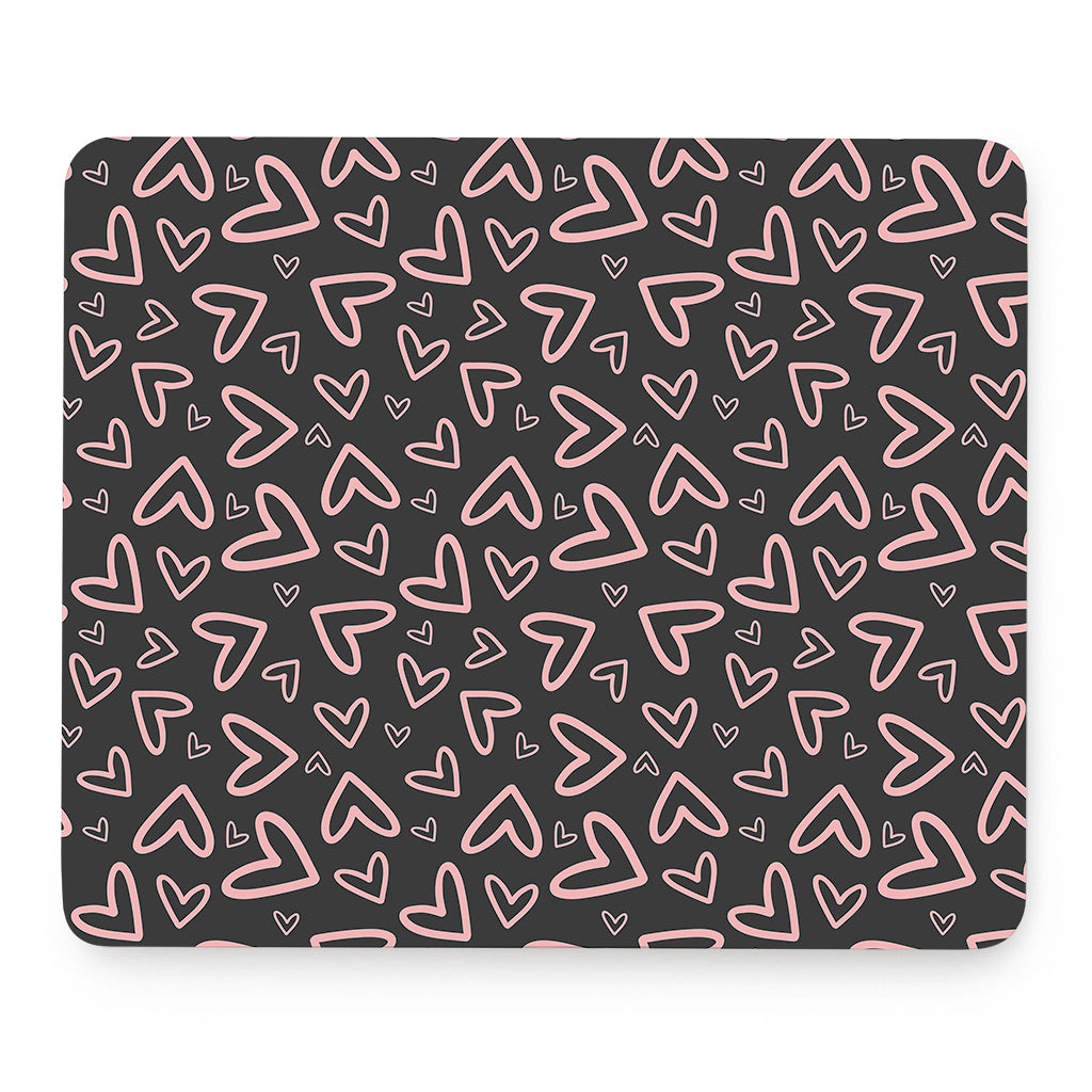 Cute Pink Heart Pattern Print Mouse Pad