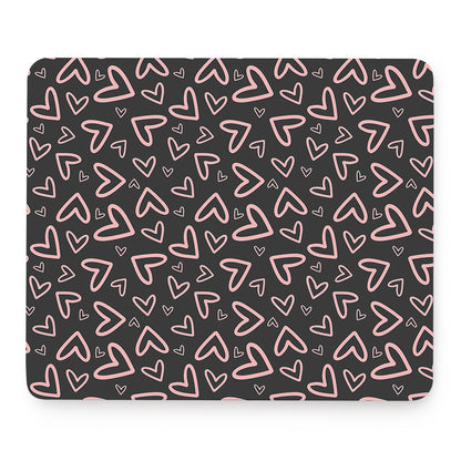Cute Pink Heart Pattern Print Mouse Pad