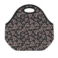 Cute Pink Heart Pattern Print Neoprene Lunch Bag