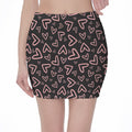 Cute Pink Heart Pattern Print Pencil Mini Skirt