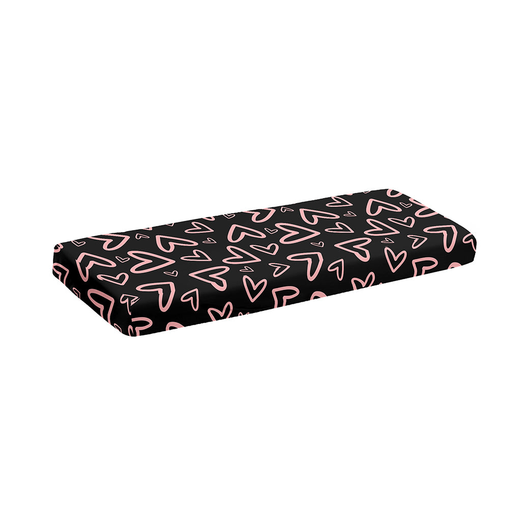 Cute Pink Heart Pattern Print Piano Keyboard Cover