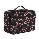 Cute Pink Heart Pattern Print Portable Lunch Bag