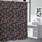 Cute Pink Heart Pattern Print Premium Shower Curtain
