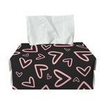 Cute Pink Heart Pattern Print Rectangle Tissue Box Cover