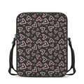 Cute Pink Heart Pattern Print Rectangular Crossbody Bag