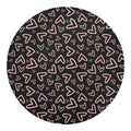 Cute Pink Heart Pattern Print Round Blanket