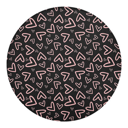 Cute Pink Heart Pattern Print Round Blanket
